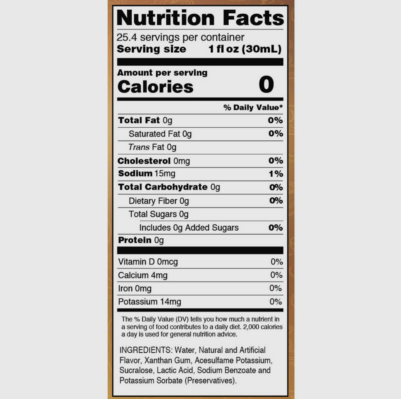 Sugar Free White Chocolate Syrup