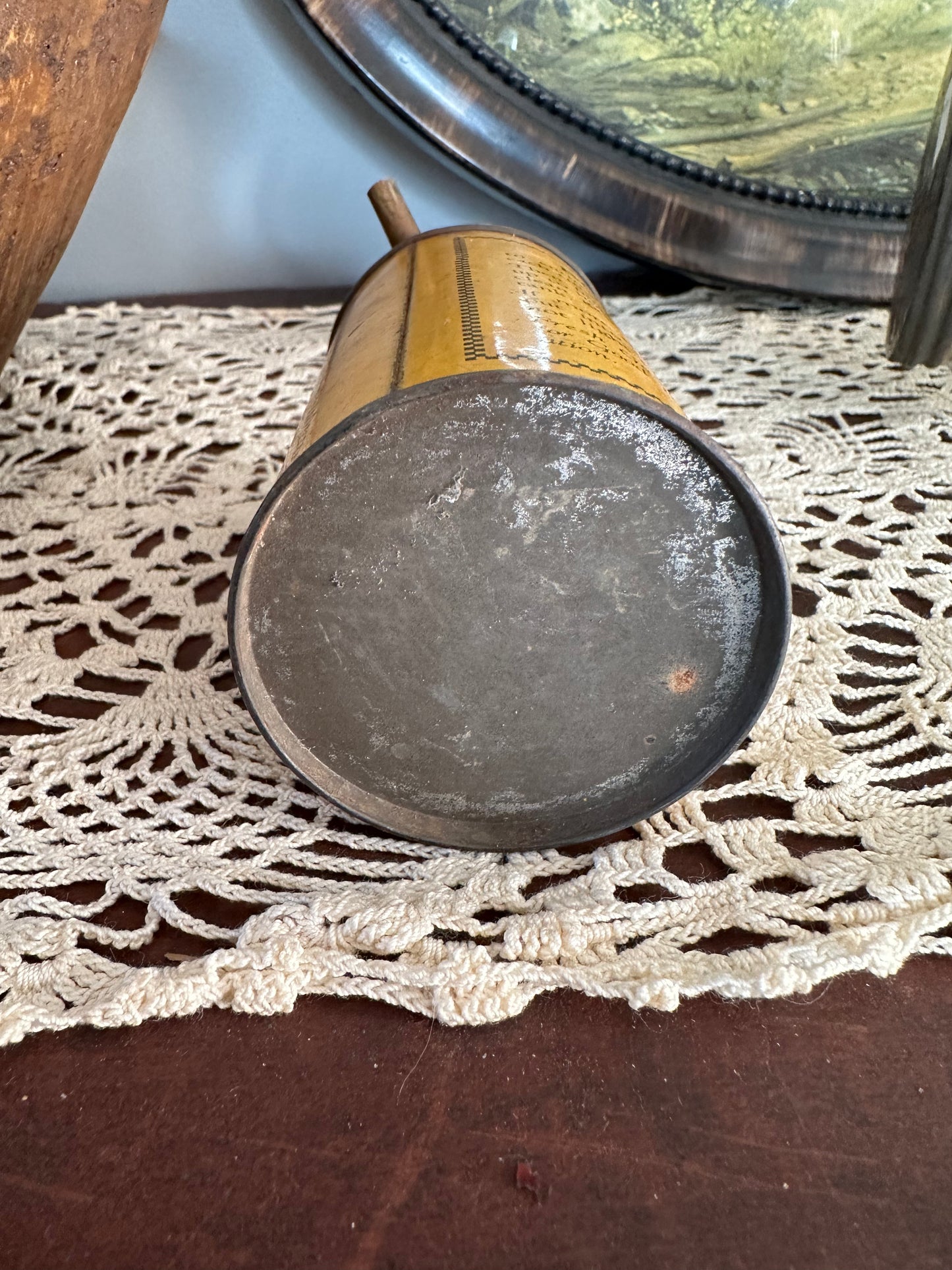 Vintage 1900s child iron gas tin