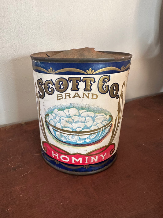 Scott Co Hominy Tin