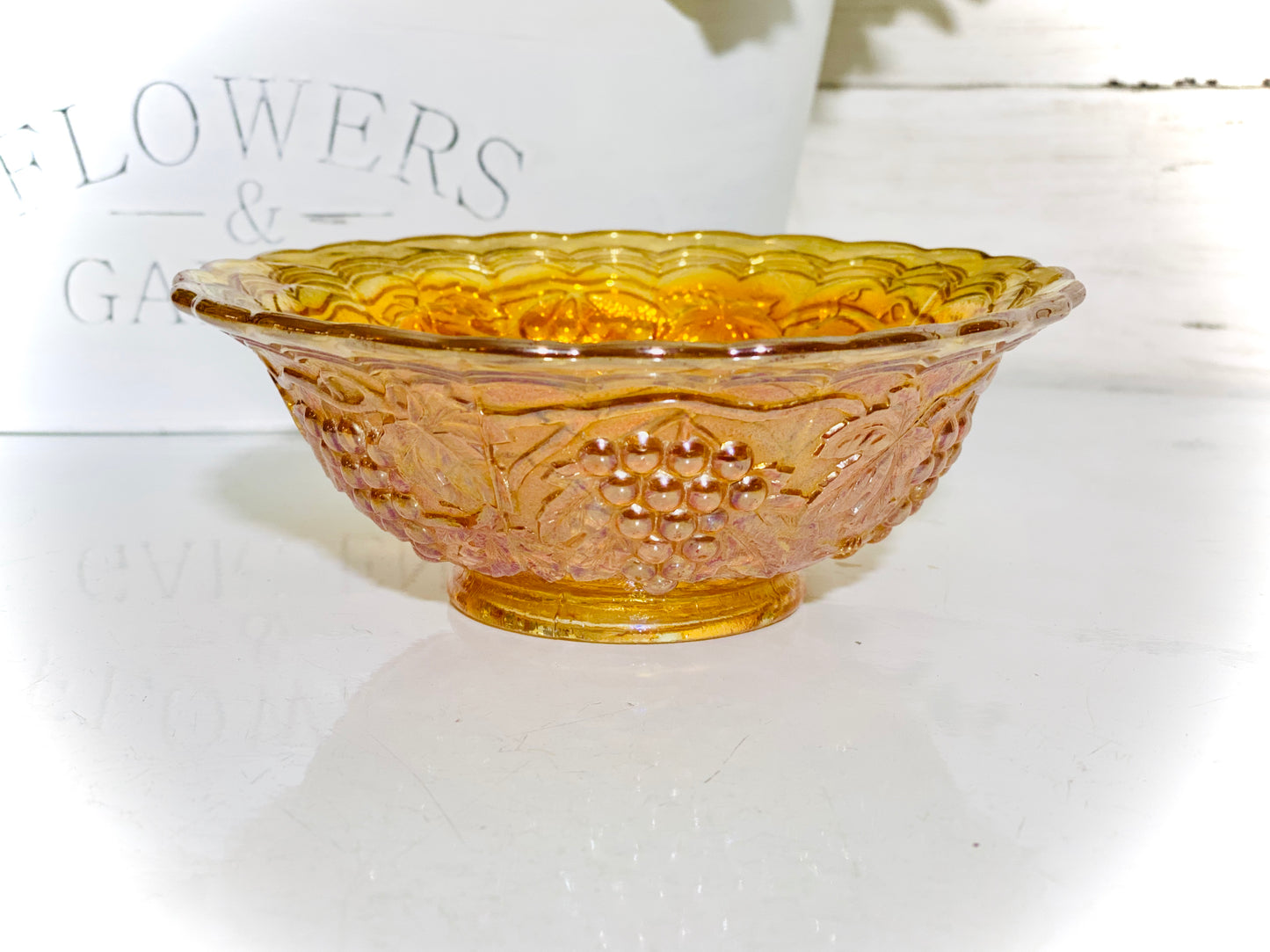 Imperial Carnival Glass "Grapes" Pattern