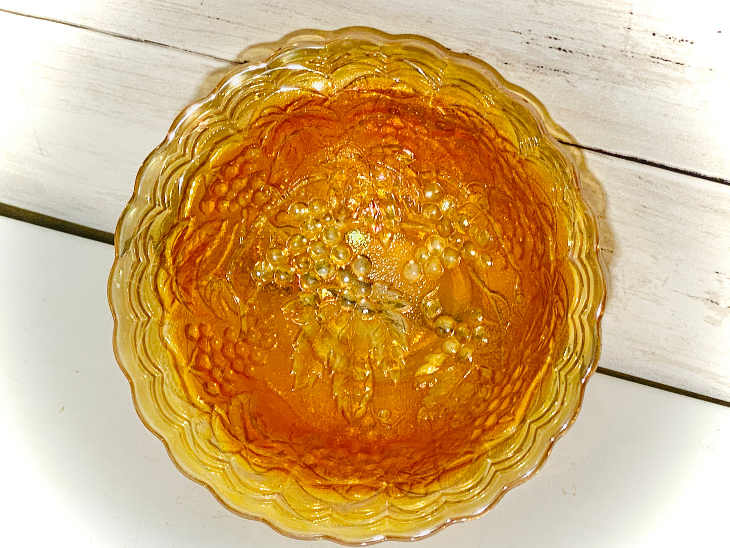 Imperial Carnival Glass "Grapes" Pattern
