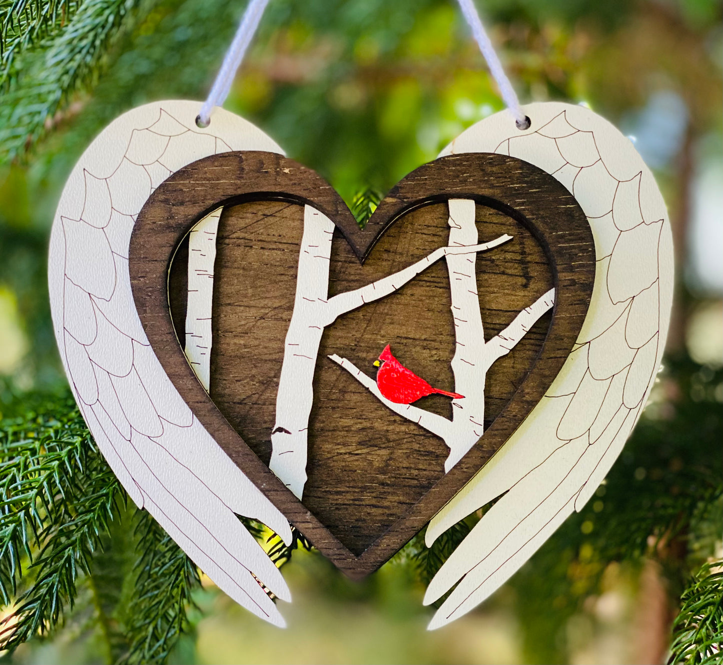 Angel Wing Cardinal Ornament