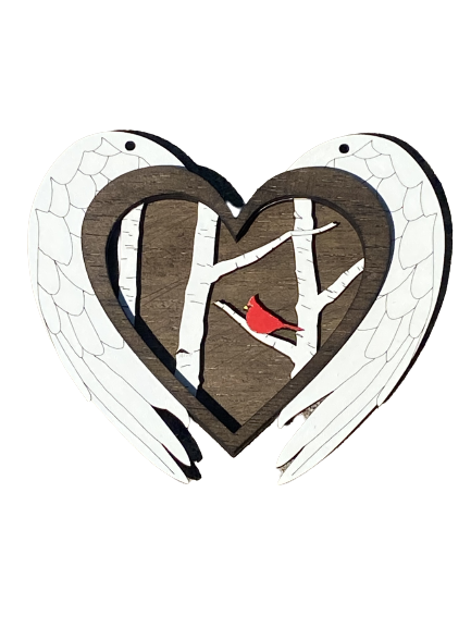 Angel Wing Cardinal Ornament